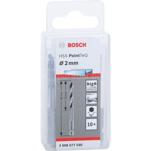 Bosch Pointeq  2mm 1/4 Adap. Metal Matkap Ucu 10'lu 2608577540 Bosch