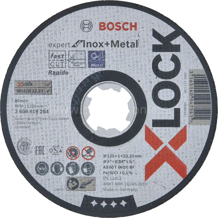 X-Lock 125*1 Expert Inox Metal Düz Kesici - 2608619264