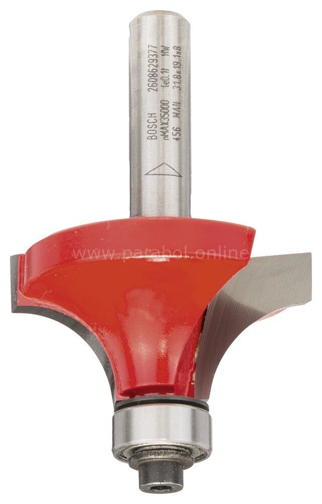 Bosch - Expert Serisi Ahşap İçin Çift Oluklu, Sert Metal Bilye Yataklı Yuvarlama Frezesi 8*12,7*61mm 2608629377