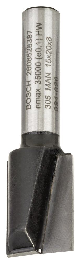 Bosch - Standard Seri Ahşap İçin Çift Oluklu, Sert Metal Düz Freze Ucu 8*15*51mm 2608628387