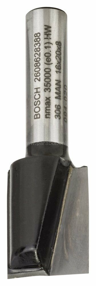Bosch - Standard Seri Ahşap İçin Çift Oluklu, Sert Metal Düz Freze Ucu 8*16*51mm 2608628388