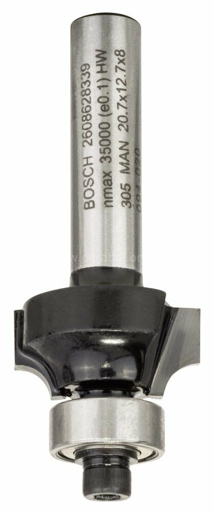 Bosch - Standard Seri Ahşap İçin Çift Oluklu, Sert Metal Bilya Yataklı Yuvarlama Frezesi 8*4*53 mm 2608628339