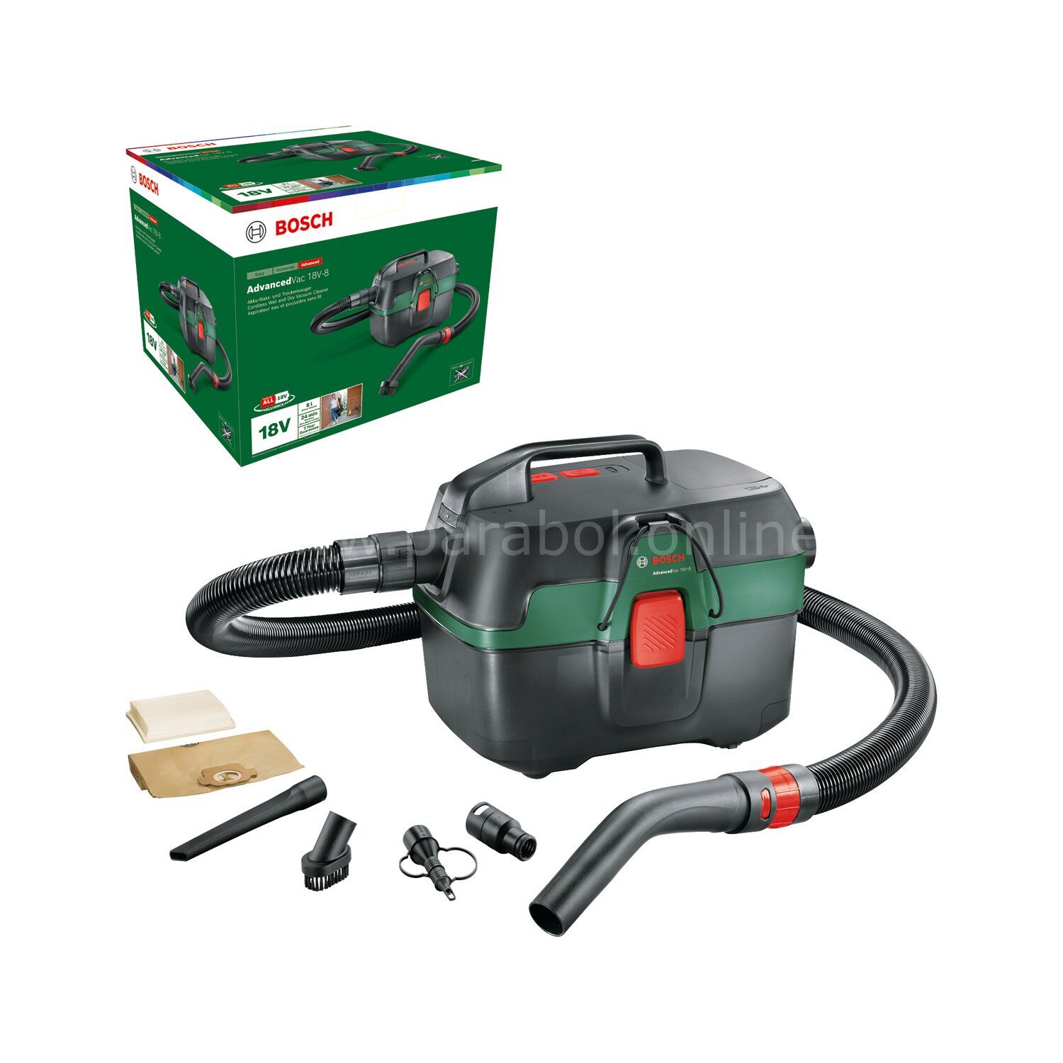 Bosch AdvancedVac 18V-8 Akülü Süpürge Solo 06033E1000