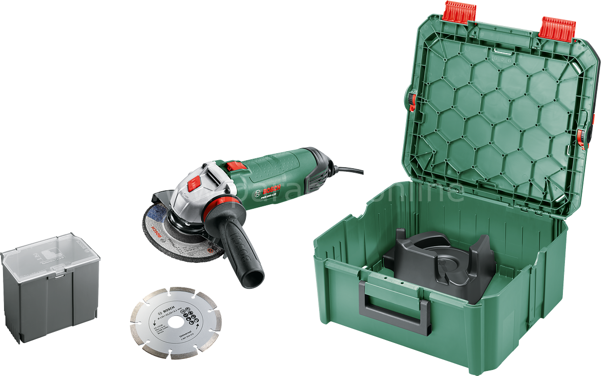 Bosch PWS 850-125 Avuç Taşlama Makinesi 850W, Disk Çapı 125 mm + System Box 06033A270A