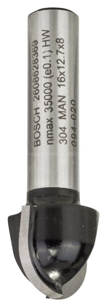 Bosch - Standard Seri Ahşap İçin Çift Oluklu, Sert Metal Dalma Yarımay Freze 8*16*45*8 mm 2608628369