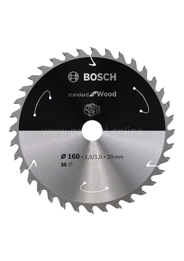 Bosch - Standard for Serisi Ahşap için Akülü Daire Testere Bıçağı 160*20 mm 36 Diş 2608837677