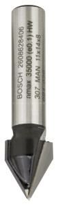 Bosch - Standard Seri Ahşap İçin Çift Oluklu Sert Metal V-Kanal Freze 8*11*45 mm 2608628406