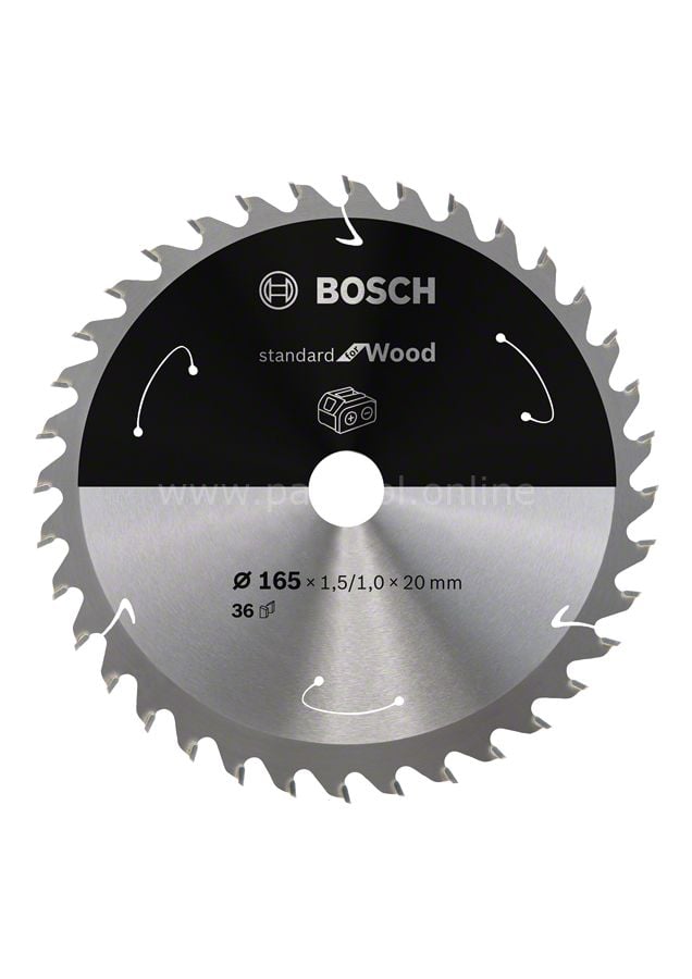 Bosch - Standard for Serisi Ahşap için Akülü Daire Testere Bıçağı 165*20 mm 36 Diş 2608837686