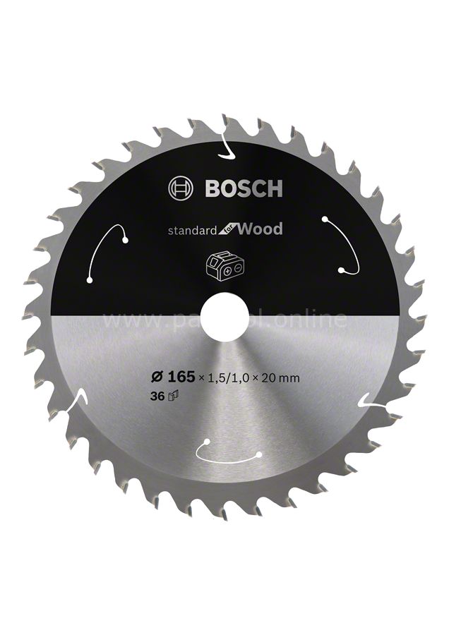 Bosch - Standard for Serisi Ahşap için Akülü Daire Testere Bıçağı 165*20 mm 36 Diş 2608837686