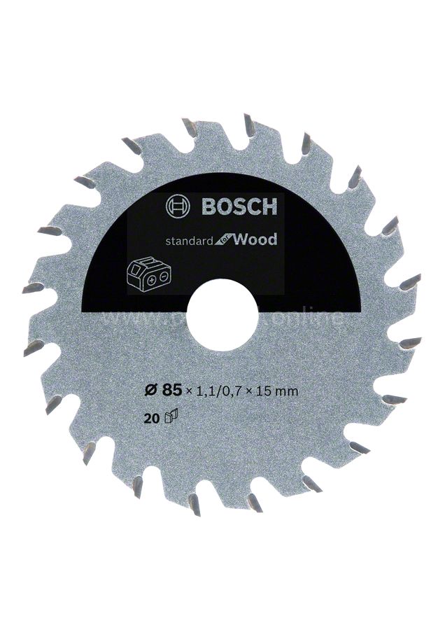 Bosch - Standard for Serisi Ahşap için Akülü Daire Testere Bıçağı 85*15 mm 20 Diş 2608837666