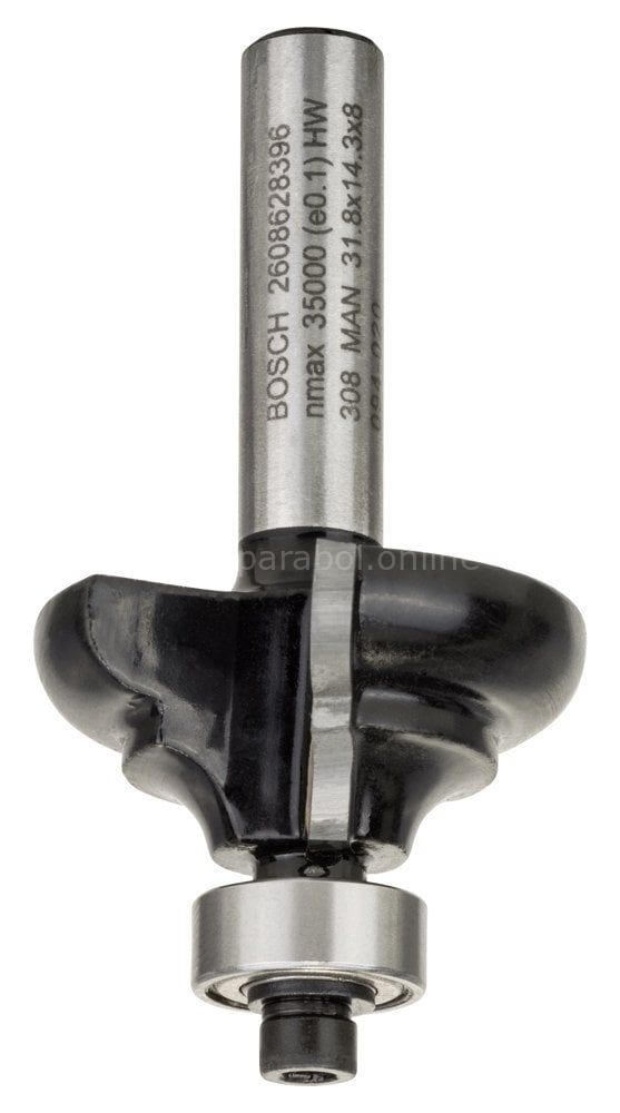 Bosch - Standard Seri Ahşap İçin Çift Oluklu Sert Metal Kenar Biçimlendirme Frezesi 8*9,5*57 mm 2608628396