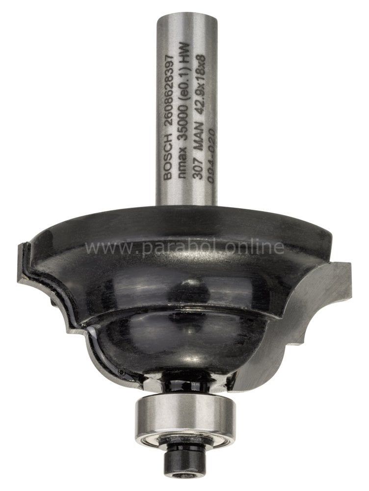 Bosch - Standard Seri Ahşap İçin Çift Oluklu Sert Metal Kenar Biçimlendirme Frezesi 8*15*60 mm 2608628397