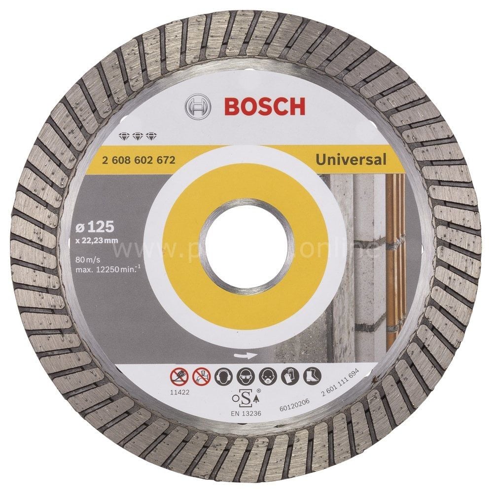 Bosch - Best Serisi Genel Yapı Malzemeleri İçin Turbo Segmanlı Elmas Kesme Diski 125 mm 2608602672