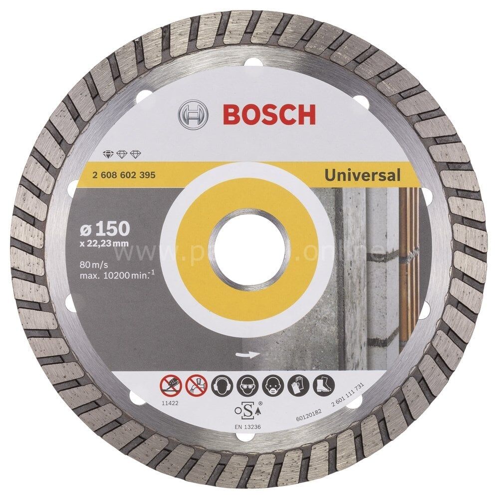 Bosch - Standard Seri Genel Yapı Malzemeleri İçin Turbo Segmanlı Elmas Kesme Diski 150 mm 2608602395