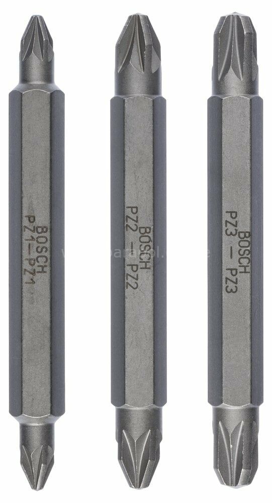 Bosch - Çift Taraflı Vidalama ucu PZ1/2/3*60 mm 3'lü 2607001749