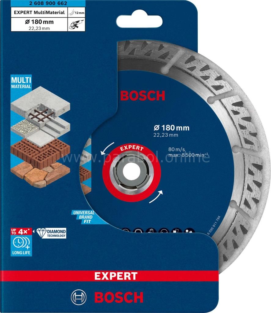 Bosch EXPERT- Best Serisi Genel Yapı Malzemeleri ve Metal İçin Elmas Kesme Diski 180 mm 2608900662