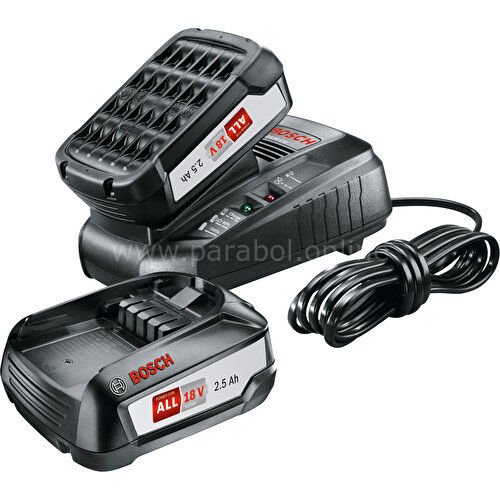 Bosch Starter set 18 V (2 x 2.5Ah Akü  + AL 1830 CV)  Çift Akü ve Şarj Cihazı