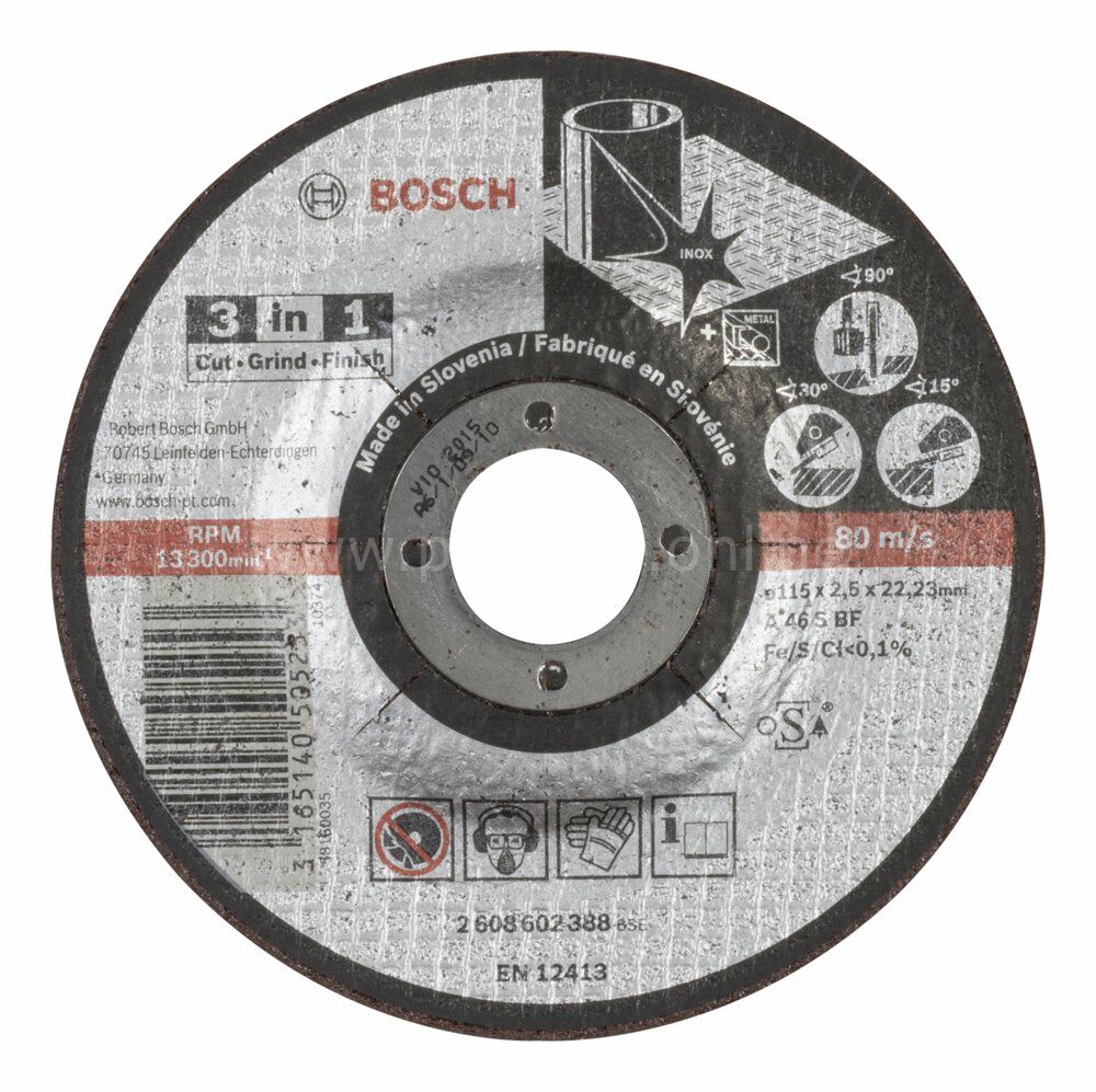 Bosch - 115*2,5 mm Kesme, Taşlama, Son Perdah 3in1 Disk 2608602388