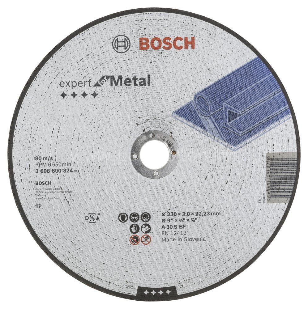 Bosch - 230*3,0 mm Expert Serisi Düz Metal Kesme Diski (Taş) 2608600324