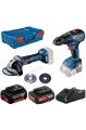 Bosch Gws 180-lı + Gsr 18v-50 (1x2.0;1x5.0ah)  Akülü Avuç Taşlama - Delme/vidalama Makinesi