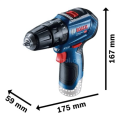 Bosch Professional GSB 12V-30 +39 parça vidalama setiAkülü Darbeli Delme Vidalama Makinesi 06019G9101