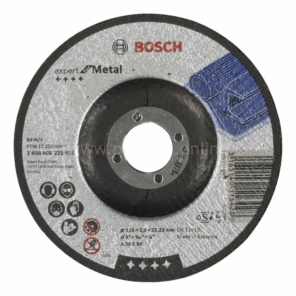 Bosch - 125*2,5 mm Expert Serisi Bombeli Metal Kesme Diski (Taş) 2608600221