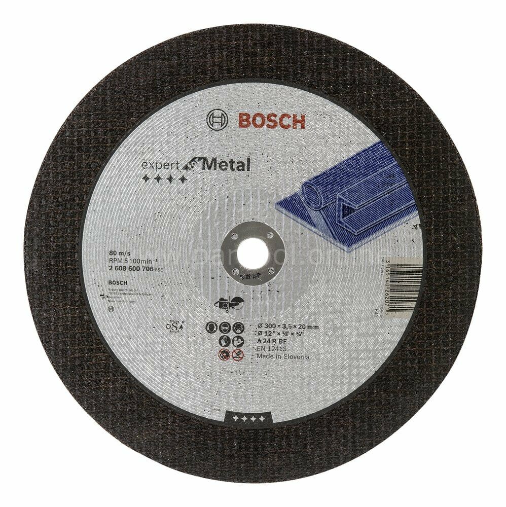 Bosch - 300*20,00*3,5 mm Expert Serisi Düz Metal Kesme Diski (Taş) 2608600706