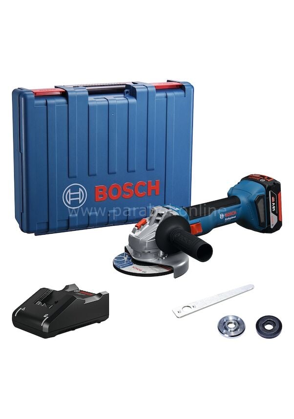 Bosch GWS 18V-8  4 Ah Tek Akülü Taşlama Makinesi 06019N9021