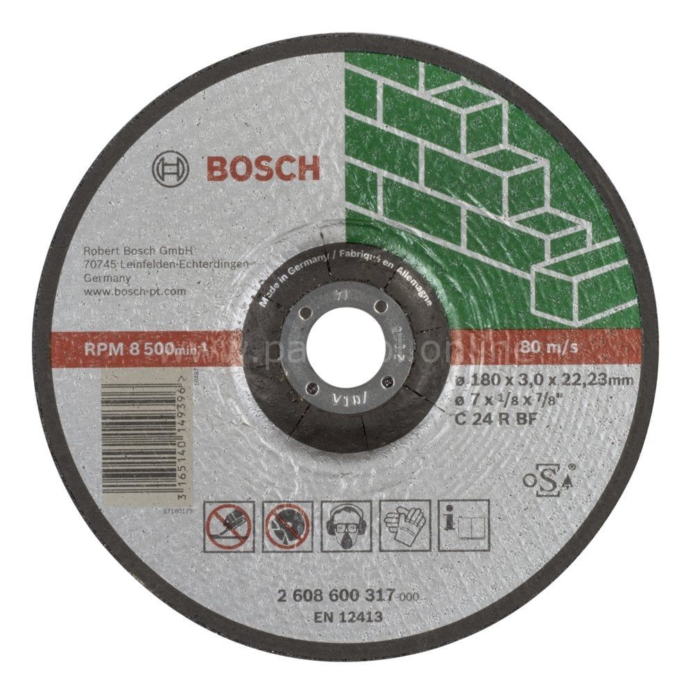 Bosch - 180*3,0 mm Expert Serisi Bombeli Taş Kesme Diski (Taş) 2608600317