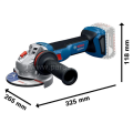 Bosch Profesyonel GWS 18V-11 S Devir Ayarlı Akülü Taşlama Makinesi 125 mm 06019N4000 (Solo -Aküsüz)