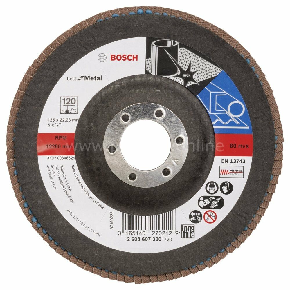 Bosch - 125 mm 120 Kum Best Serisi Metal Flap Disk 2608607320
