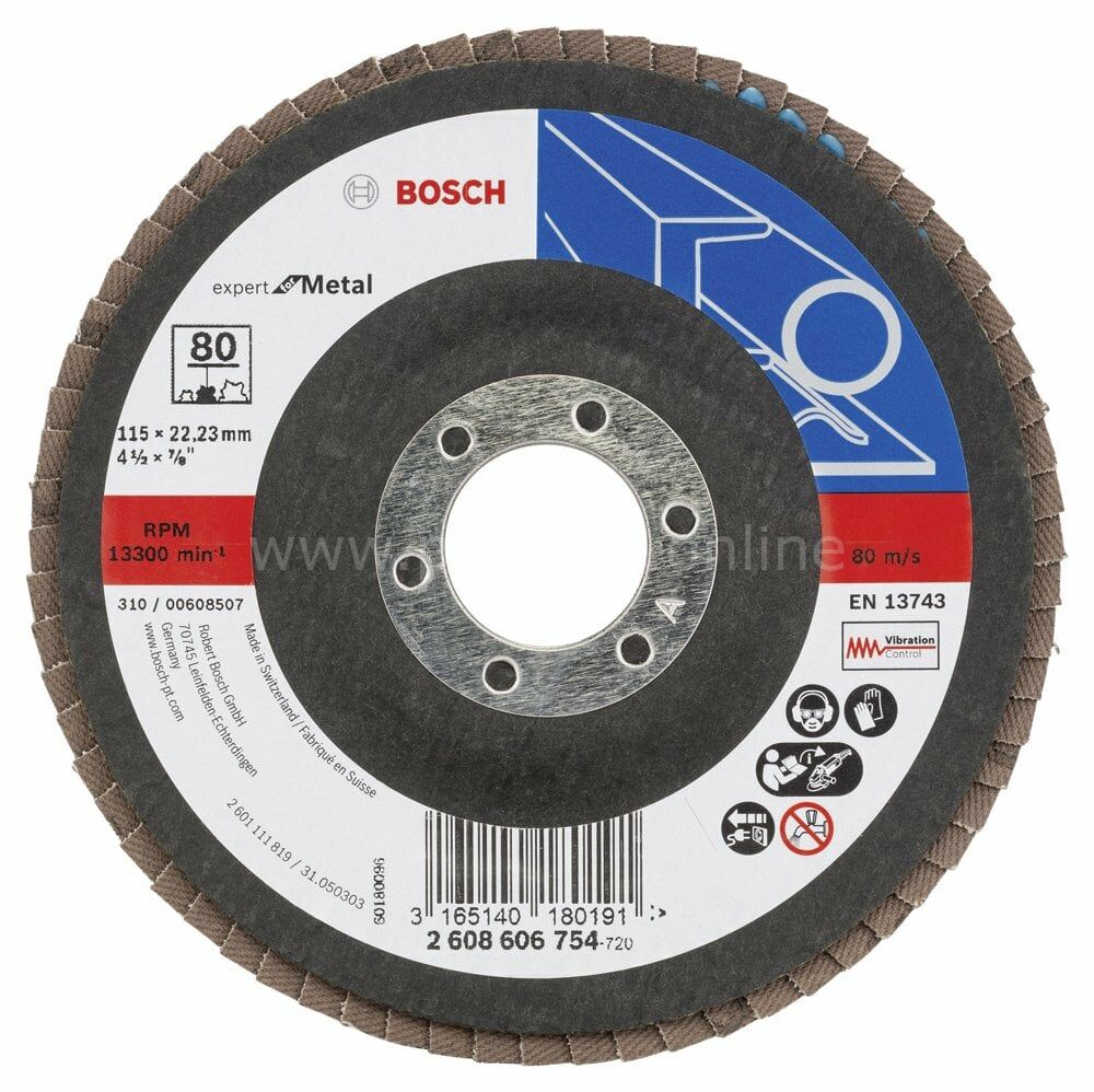 Bosch - 115 mm 80 Kum Expert Serisi Metal Flap Disk 2608606754