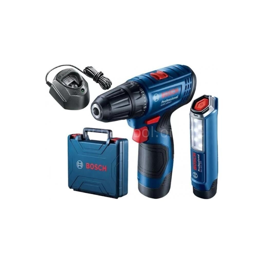 Bosch Professional GSR 120-LI 2 Ah Çift Akülü Tornavida ve GLI 12V-300 Fener 06019G8004
