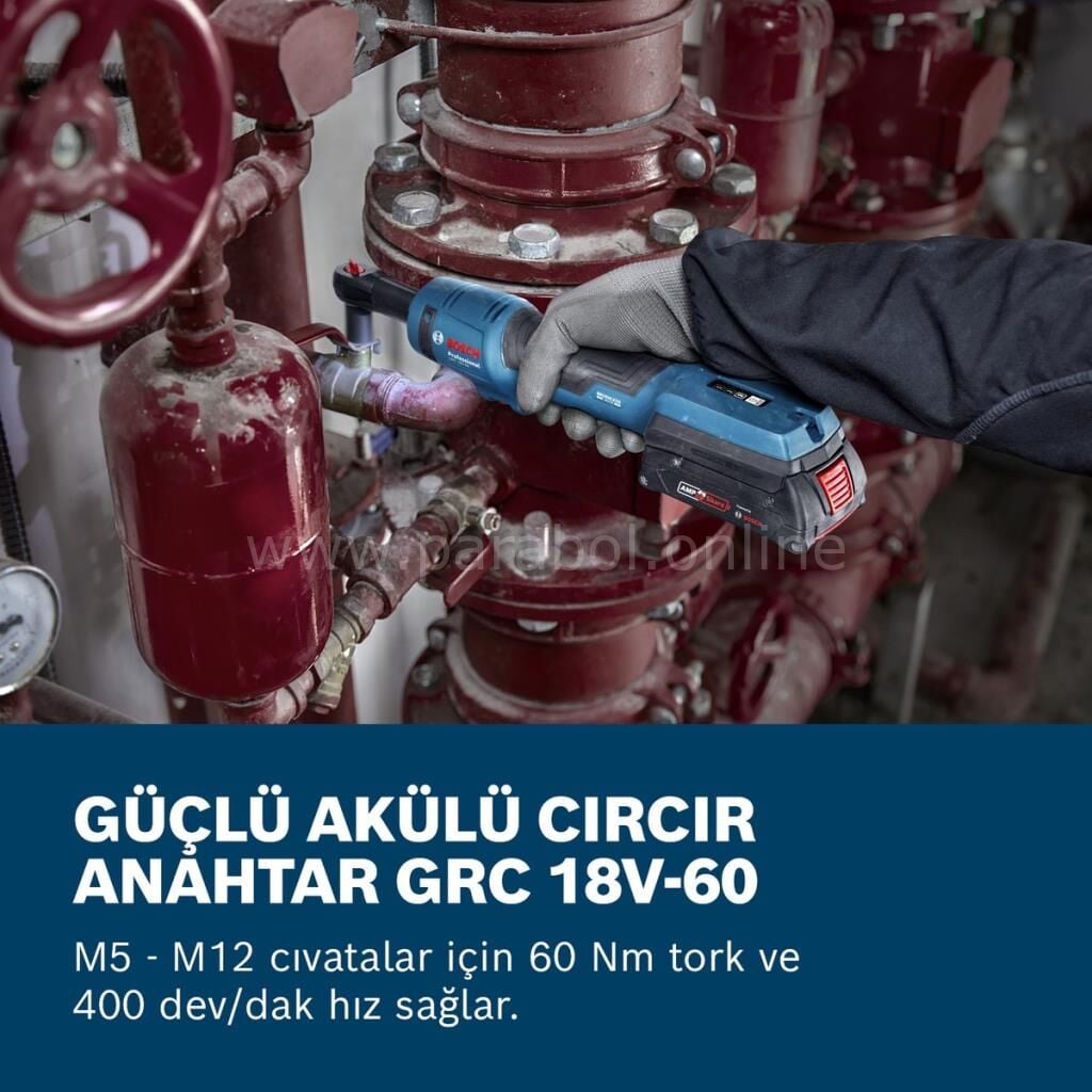 Bosch Profesyonel GRC 18V-60 Akülü Darbeli Somun Sıkma 2 Ah Çift Akülü 06019N8022