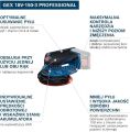 Bosch Professional GEX 18V-150-3 Akülü Eksantrik Zımpara Makinesi (Solo-Aküsüz) 0601372904