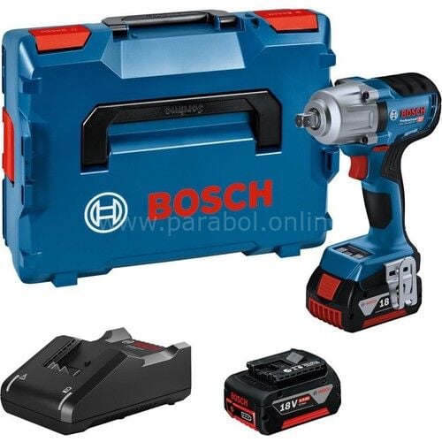 Bosch GDS 18V-450 PC Çift Akülü 4 Ah Darbeli Somun Sıkma Makinesi