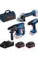 Bosch GBH 180-Li + GSR 180-Li + GWS 180-Li + Raf Bag Takım Çantalı 2x4 Ah Akülü Elektrikli El Aletleri Seti 0615990M8Y