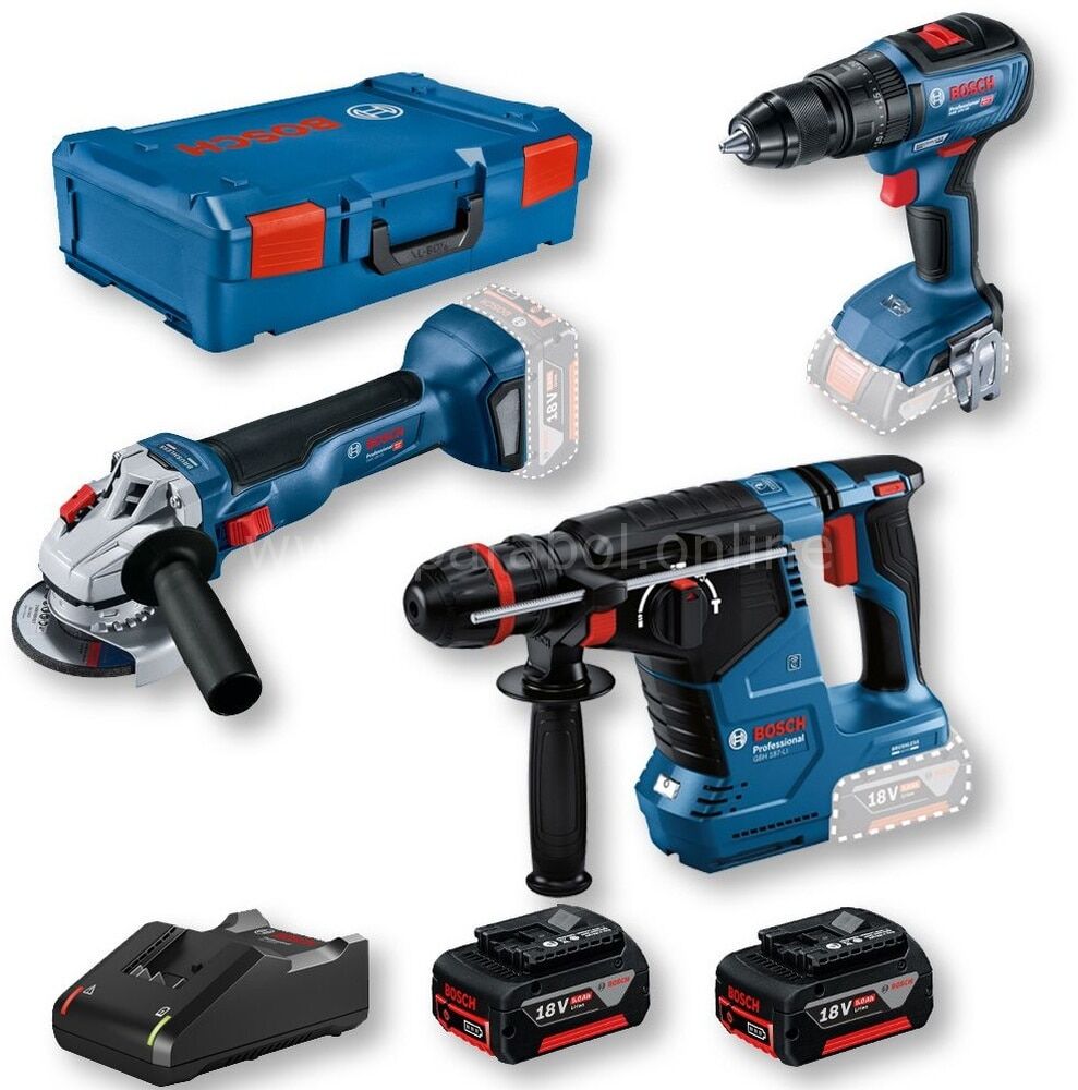 Bosch Professional GBH 187 + GWS 18V-10 + GSR 18V-50 Vidalama Kırıcı Taşlama Seti - 0615990N42