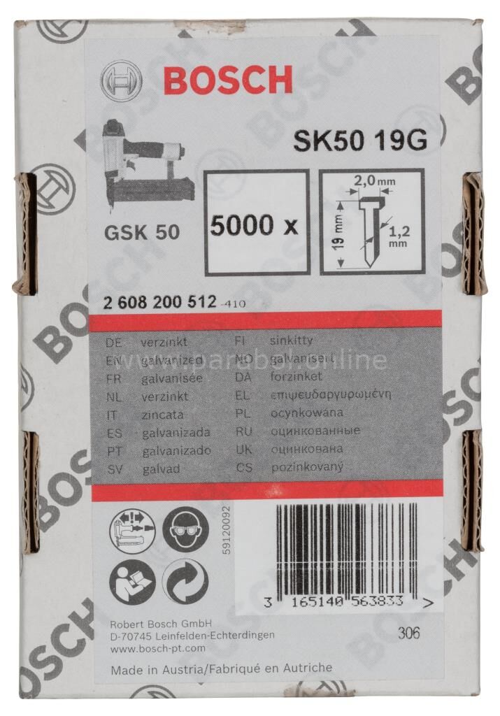 Bosch - GSK 50 Çivisi  19 mm 5000li 2608200512