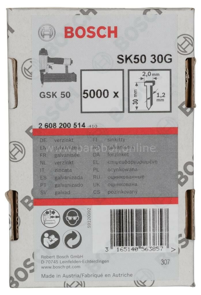 Bosch - GSK 50 Çivisi  30 mm 5000li 2608200514