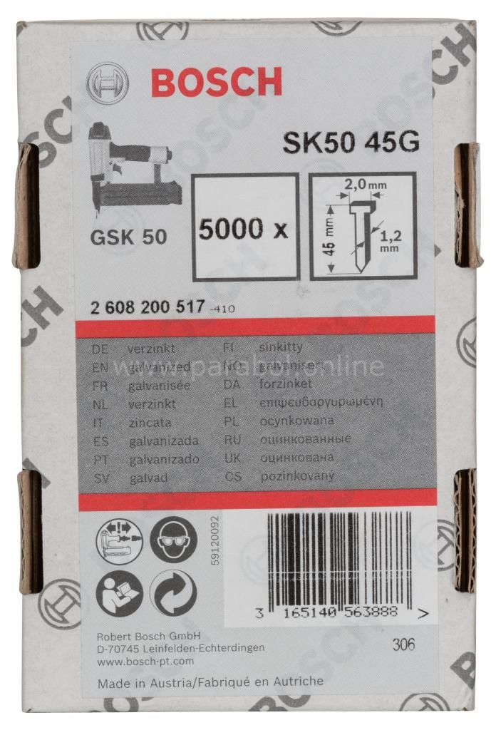 Bosch - GSK 50 Çivisi  45 mm 5000li 2608200517