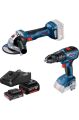 Bosch Gsb 18V-50 Darbeli Delme/vidalama + Gws 180-LI Taşlama Makinesi 0615990M8S