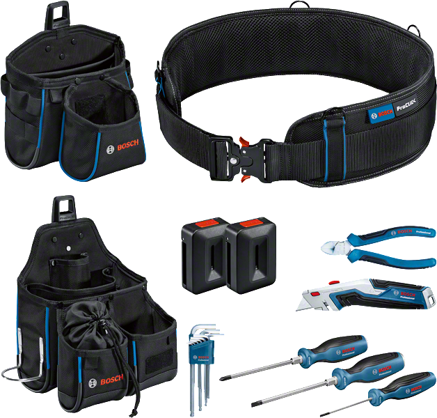 Bosch Profesyonel El Aleti Seti 6 Parça + Çanta ve Kemer Seti 1600A02H5C