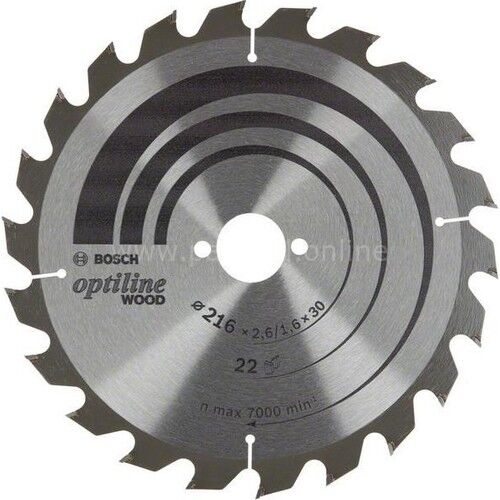 Bosch Optiline Ahşap 216 x 30 mm 22 Diş Daire Testere Bıçağı 2608838410