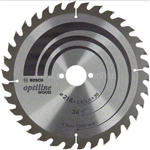 Bosch Optiline Wood Daire Testere Bıçağı 216MM 34DIŞ Ahşap