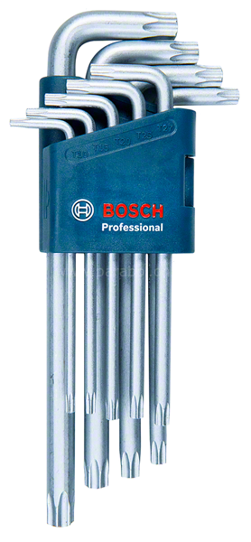 Bosch Profesyonel Alyan Anahtar Takımı Torx 9 parça (10-50mm) 1600A01TH4