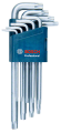 Bosch Profesyonel Alyan Anahtar Takımı Torx 9 parça (10-50mm) 1600A01TH4