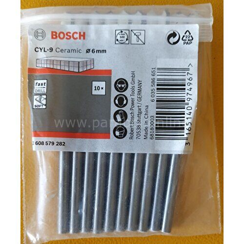 Bosch Cyl-9 Seramik Matkap Ucu 6*80 mm 10'lu