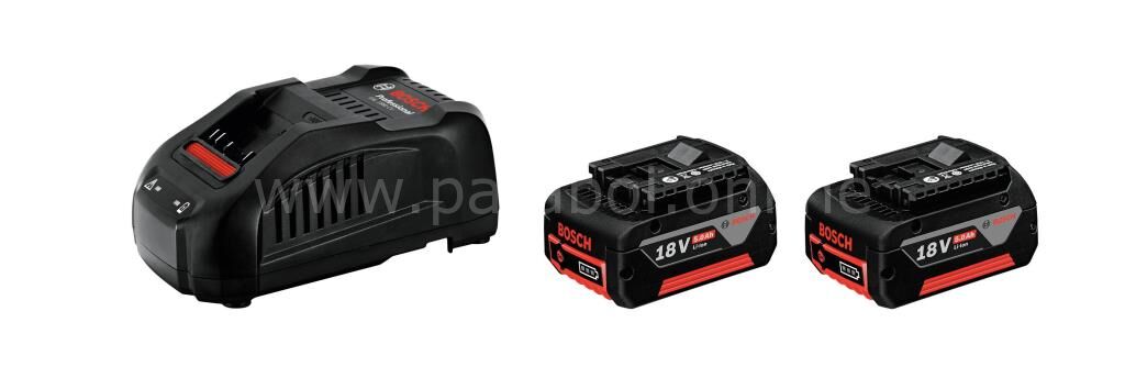 Bosch Profesyonel GAL 1880 CV Şarj Cihazı + 2 x GBA 18 V 5 Ah Yedek Akü 1600A00B8J