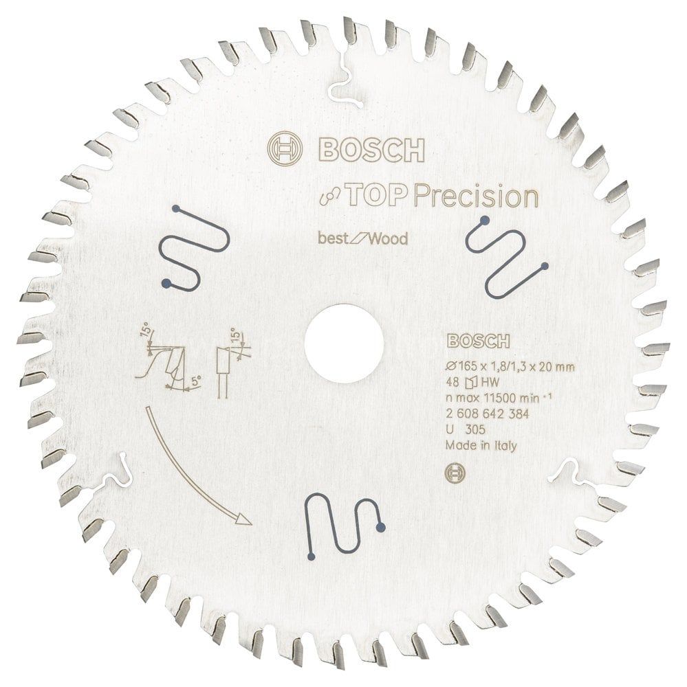 Bosch - Best Serisi Hassas Kesim Ahşap için Daire Testere Bıçağı 165*20 mm 48 Diş 2608642384